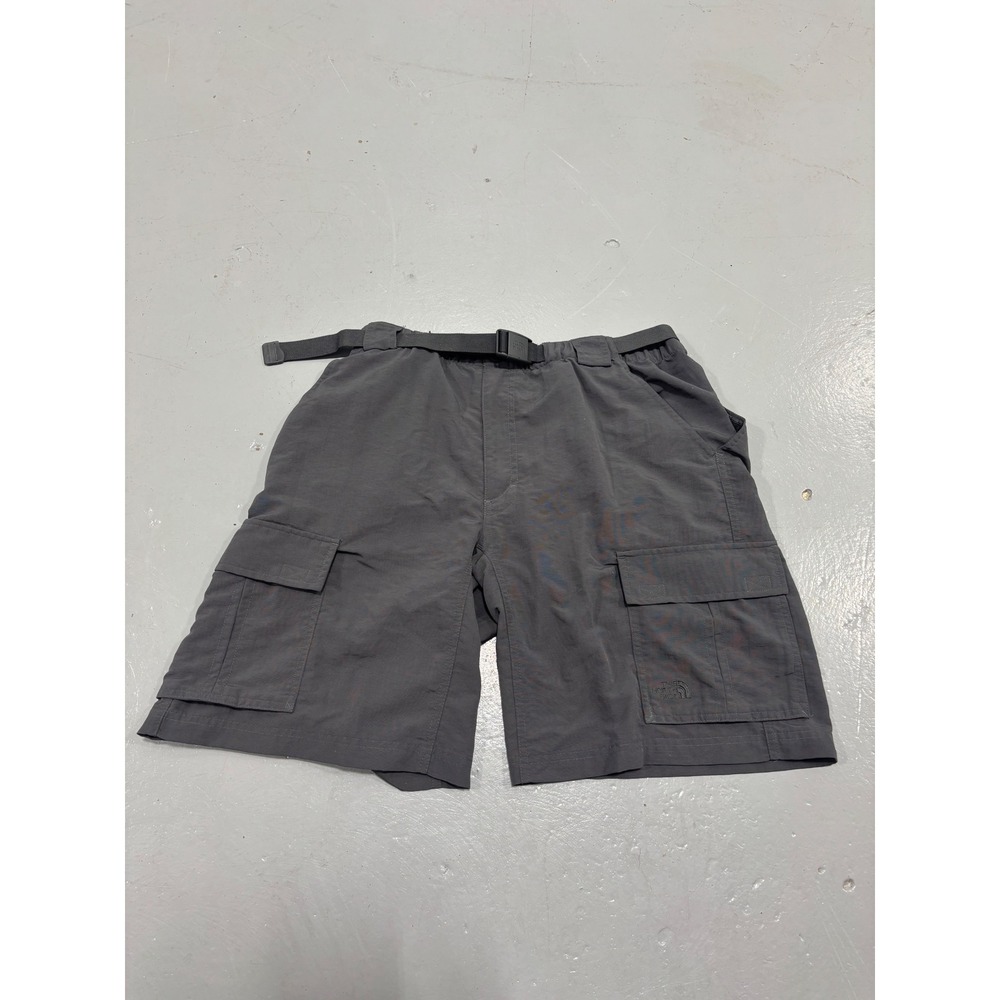 The North Face Mens Cargo Shorts Grey Nylon Hiking Belted Outdoor Size Large